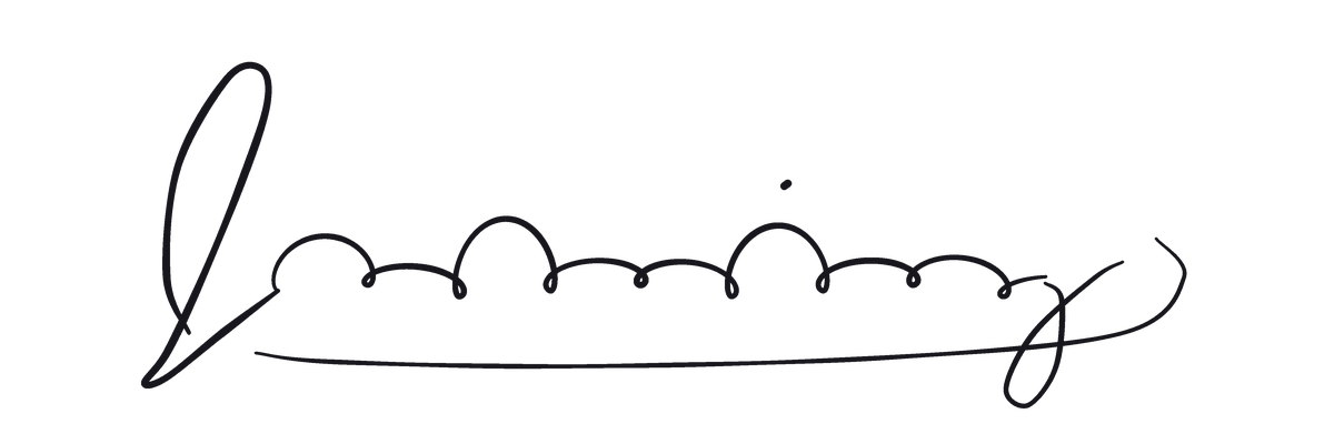 A cursive signature in black ink on white